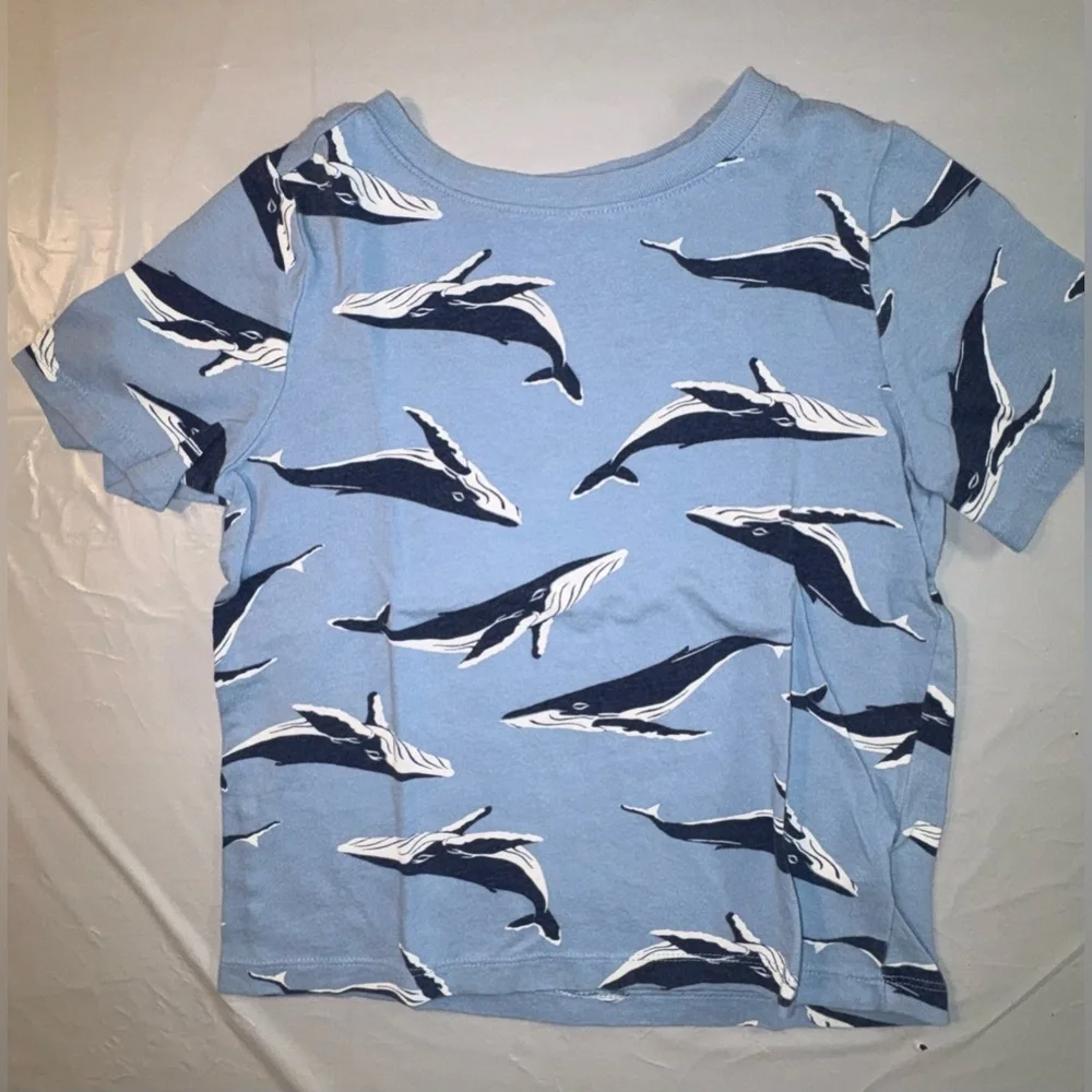 EUC/GUC Bundle of 4 Shirts: Button-Down Shirt & Whales, Plane, Plain Tees